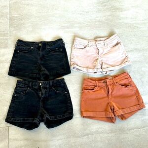 Lot of four denim shorts.